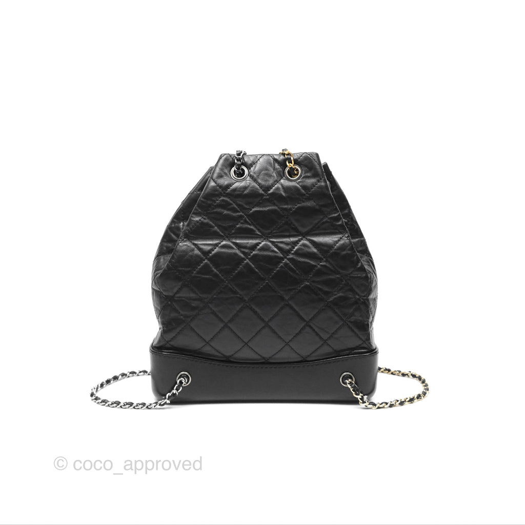 Chanel Medium Gabrielle Backpack Black Aged Calfskin