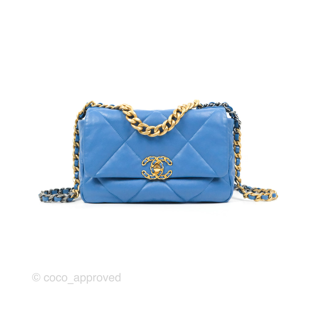 Chanel 19 Small Blue Mixed Hardware