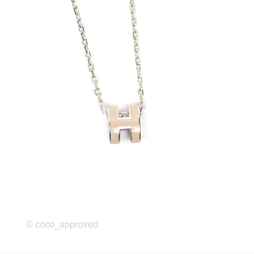 Hermès Mini Pop H Pendant Necklace Chai Palladium Hardware