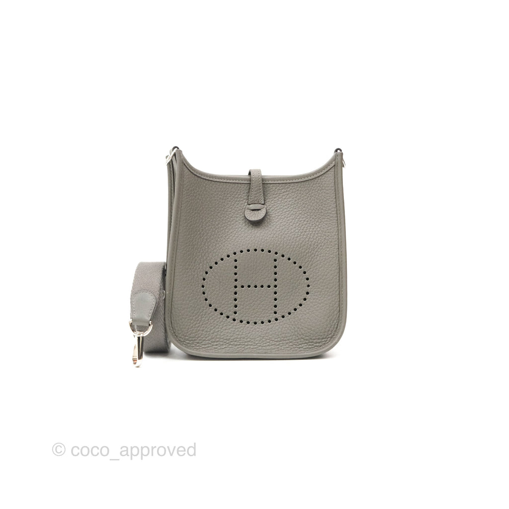 Hermès Mini Evelyne 16 Gris Meyer 0L Clemence Palladium Hardware