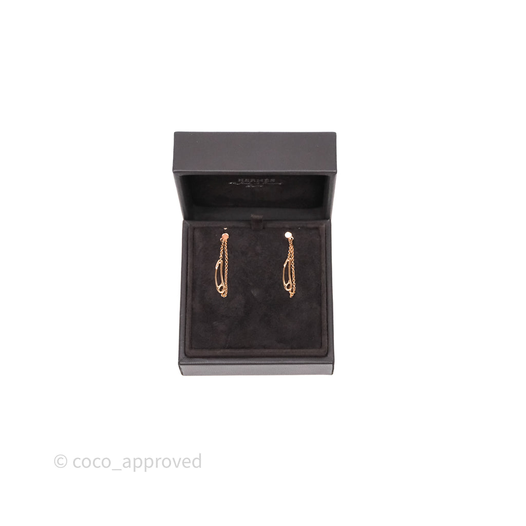 Hermes Chaine d'ancre Mini Punk Earrings Rose Gold