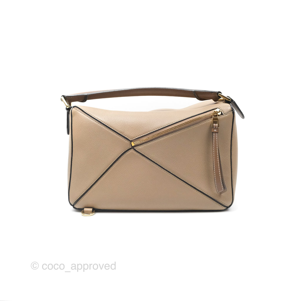 Loewe Medium Puzzle Bag Sand Mink Grained Calfskin