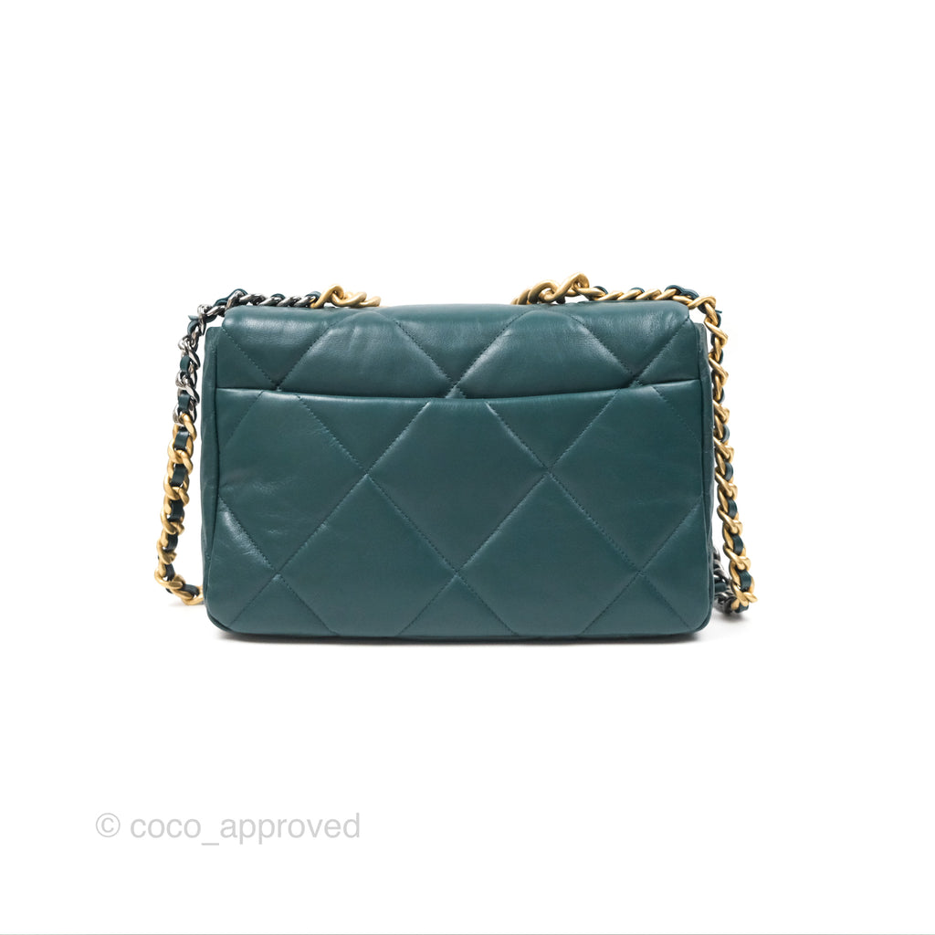 Chanel 19 Medium Green Goatskin Mixed Hardware