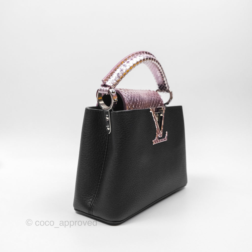 Louis Vuitton Capucines Mini Black in Taurillon Leather and Shiny Python leather