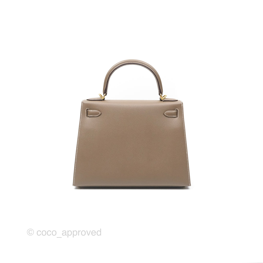 Hermès Kelly Sellier 28 Etoupe 18 Epsom Gold Hardware