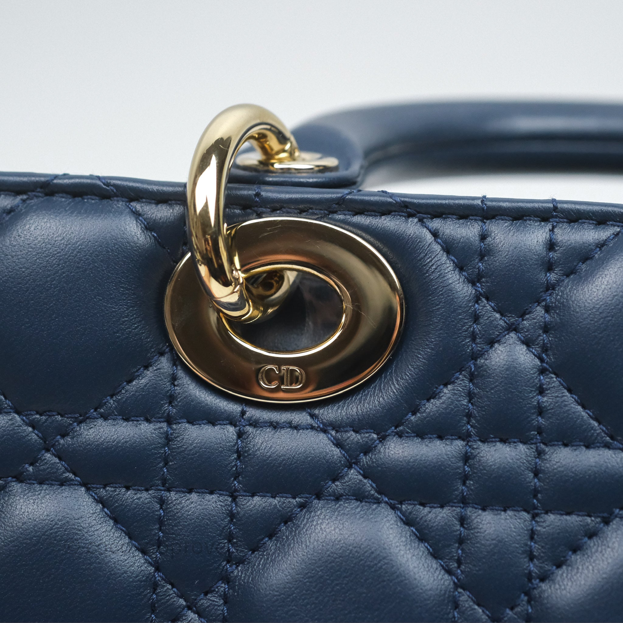 Christian Dior Medium Lady D-Joy Bag Deep Ocean Blue Cannage