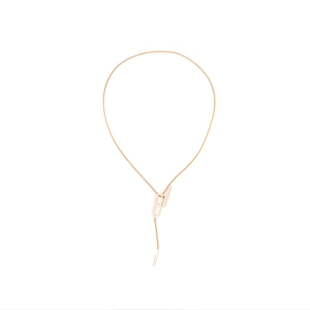 Hermès Ever Chaine D'ancre Lariat Necklace Rose Gold 
