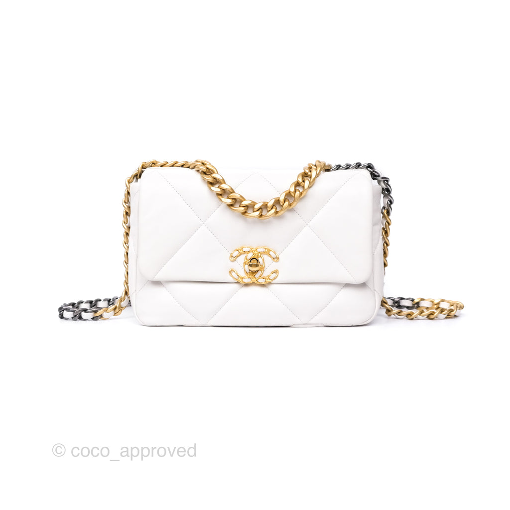 Chanel 19 Small White Mixed Hardware