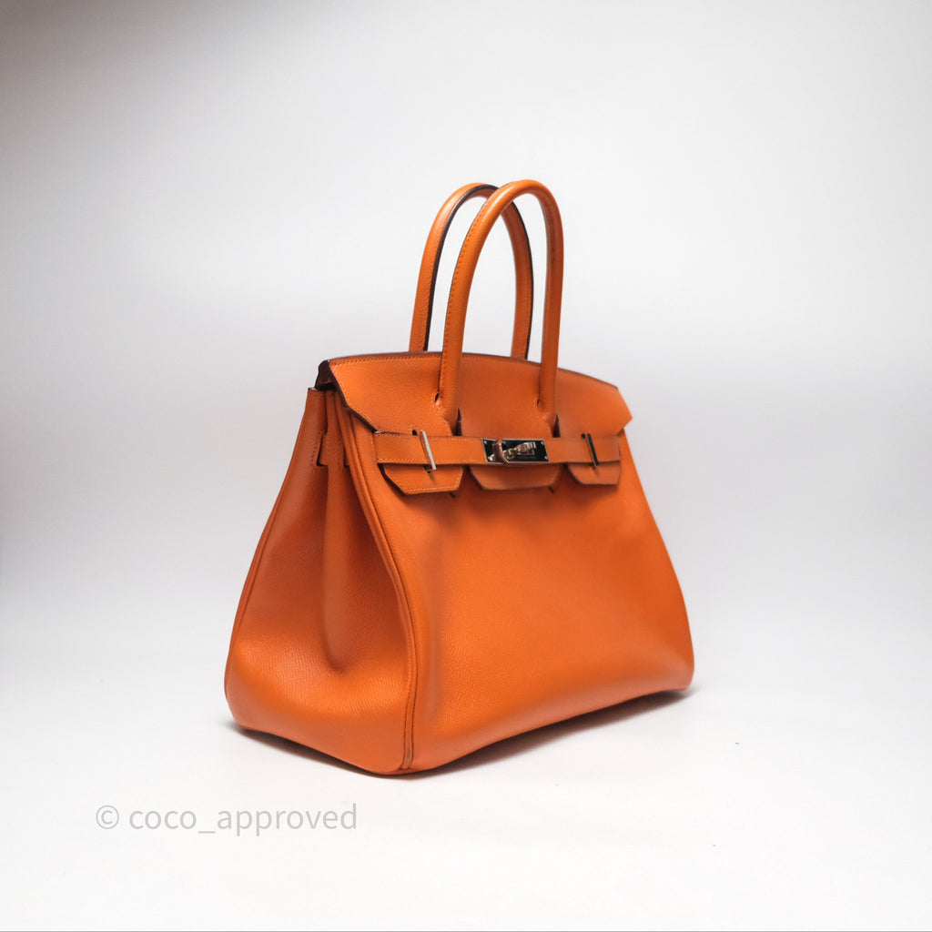 Hermès Birkin 30 Retourne Orange Epsom Palladium Hardware
