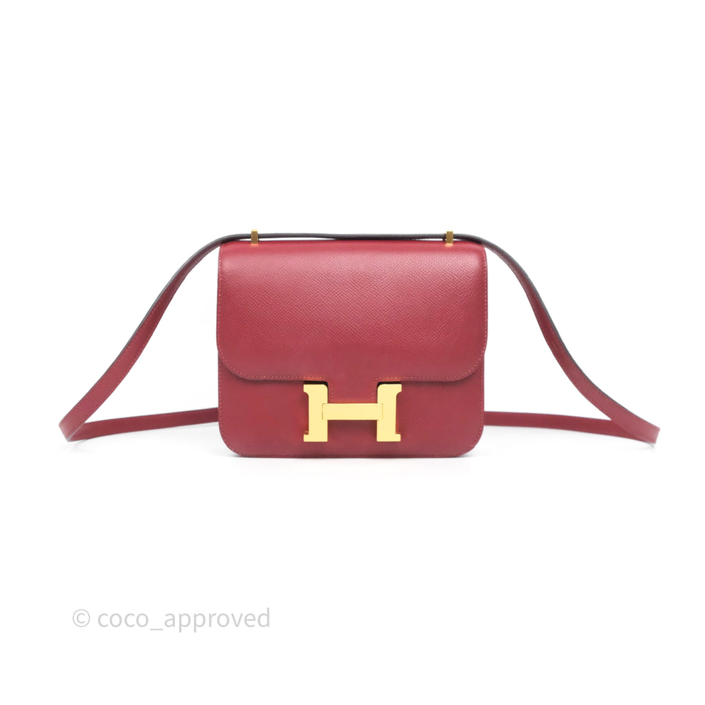 Hermès Constance Mini 18cm Rouge Grenat K1 Epsom Gold Hardware