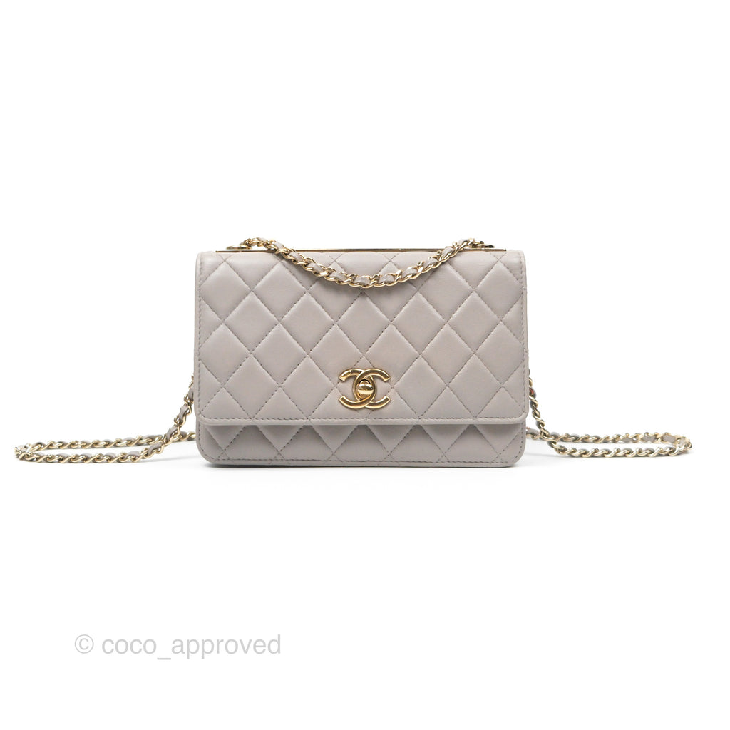 Chanel Trendy CC WOC Quilted Grey Lambskin Gold Hardware