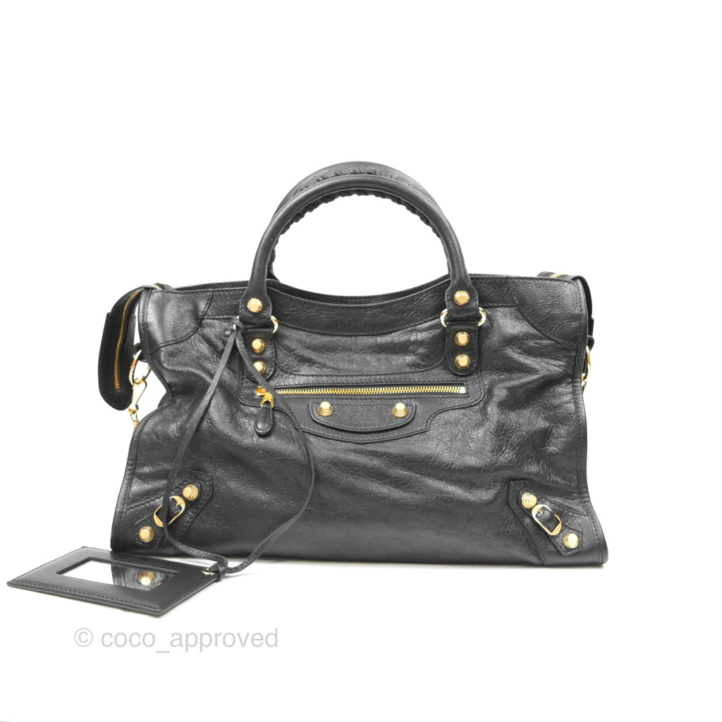 Balenciaga Classic City Bag Dark Grey Calfskin Gold Hardware