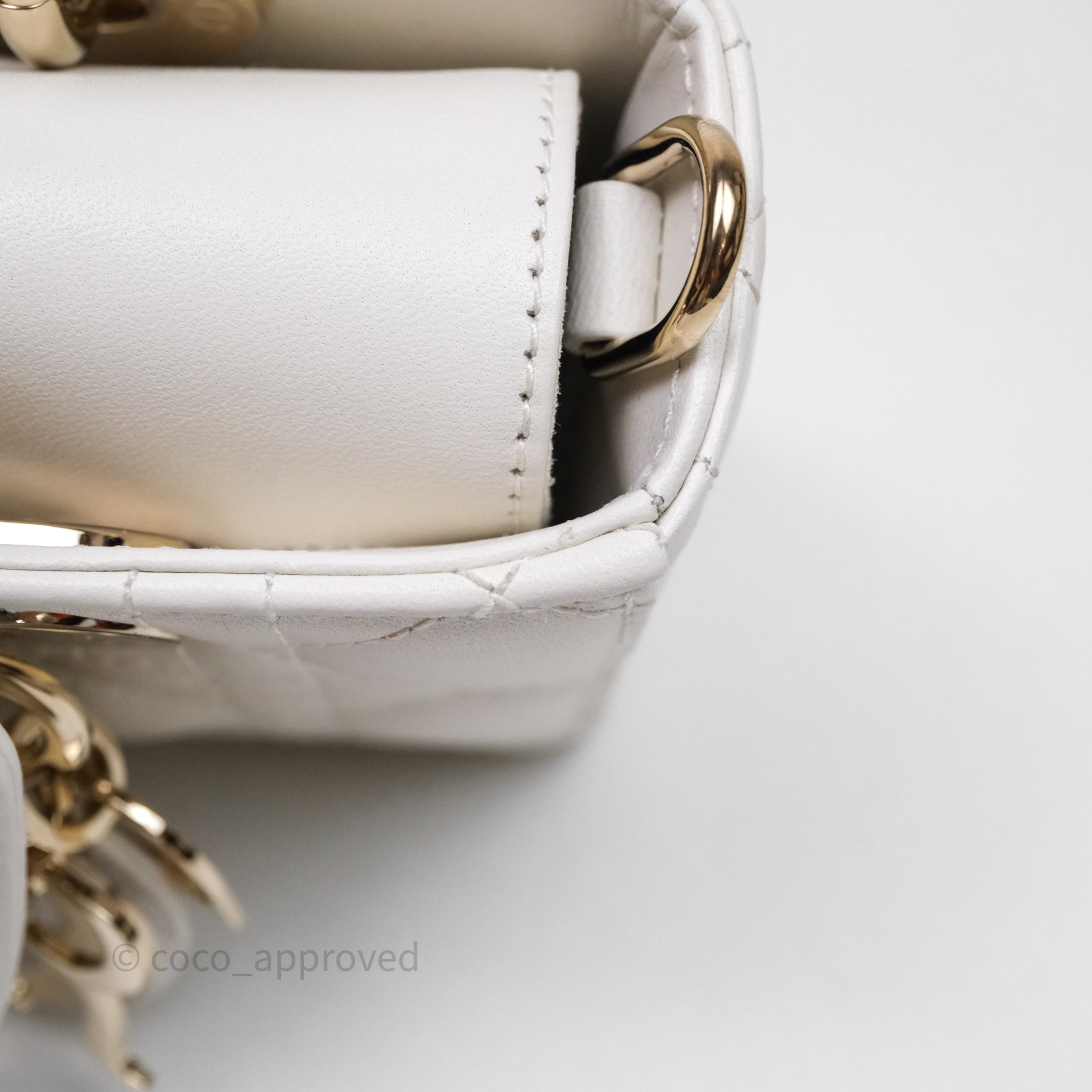 Christian Dior Mini Lady D-Joy White Light Gold Hardware – Coco