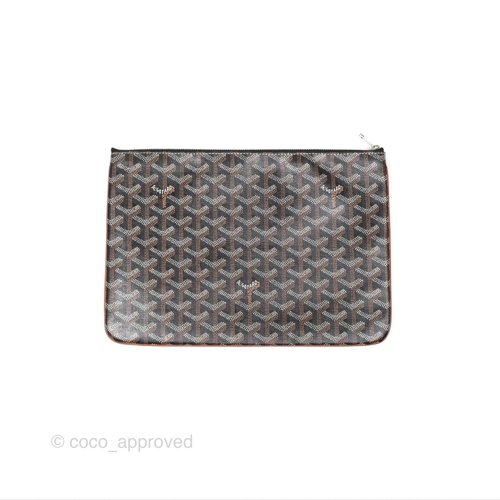 Goyard Sénat MM Pouch Black/ Tan