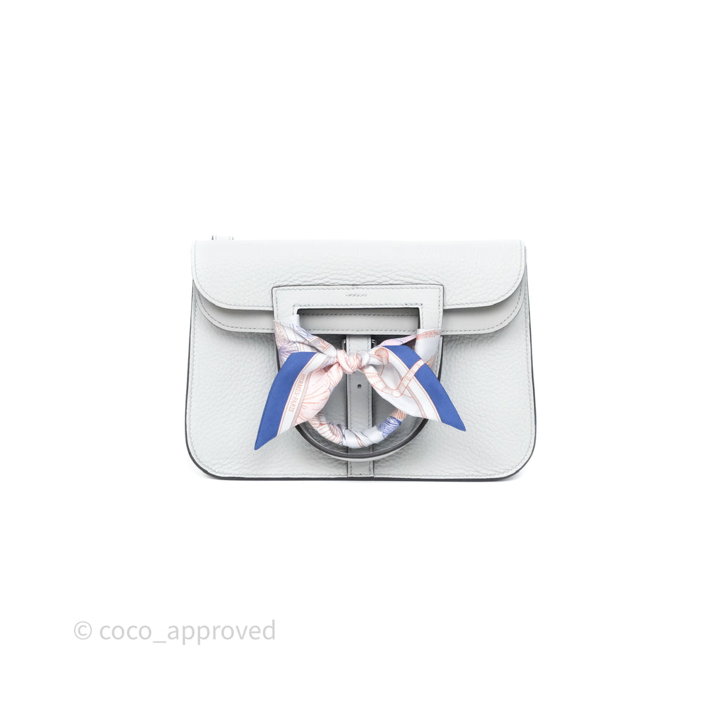 Hermès Halzan 25 Bleu Pale 08 Clemence Palladium Hardware