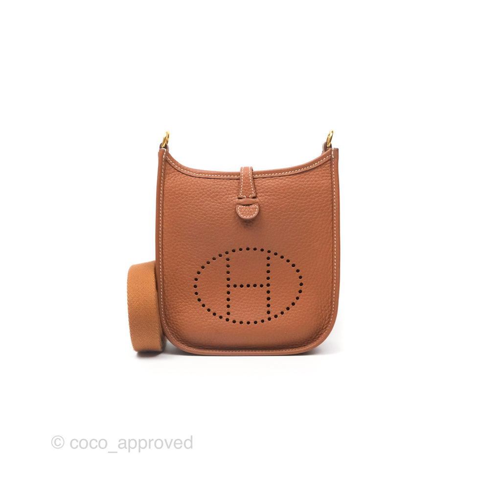 Hermès Mini Evelyne 16 Gold Clemence Gold Hardware