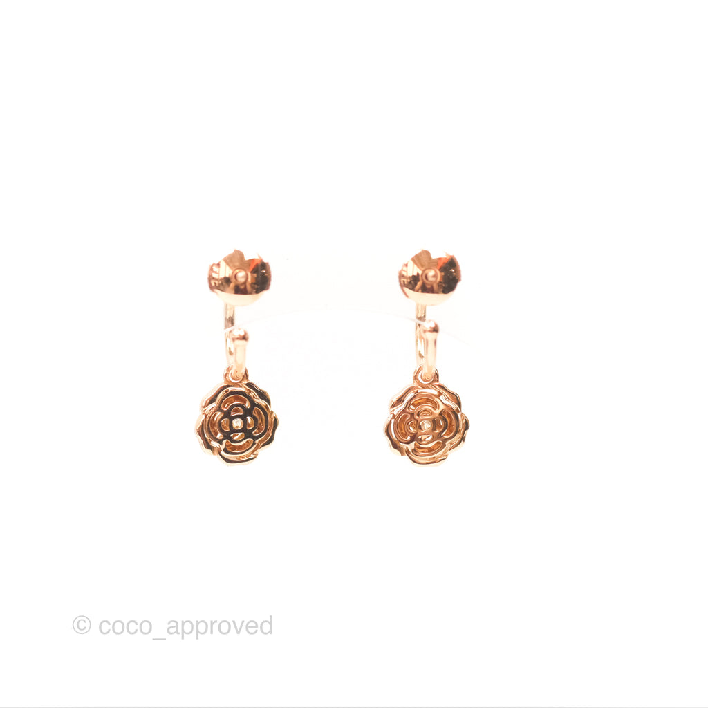 Chanel Extrait De Camelia Earrings 18K Rose Gold 