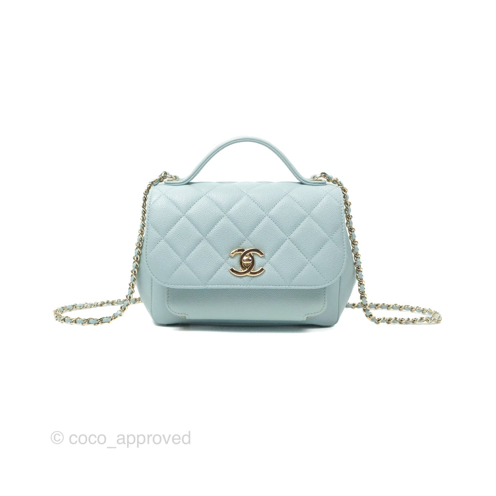 Chanel Quilted Small Business Affinity Flap Blue Caviar Gold Hardware