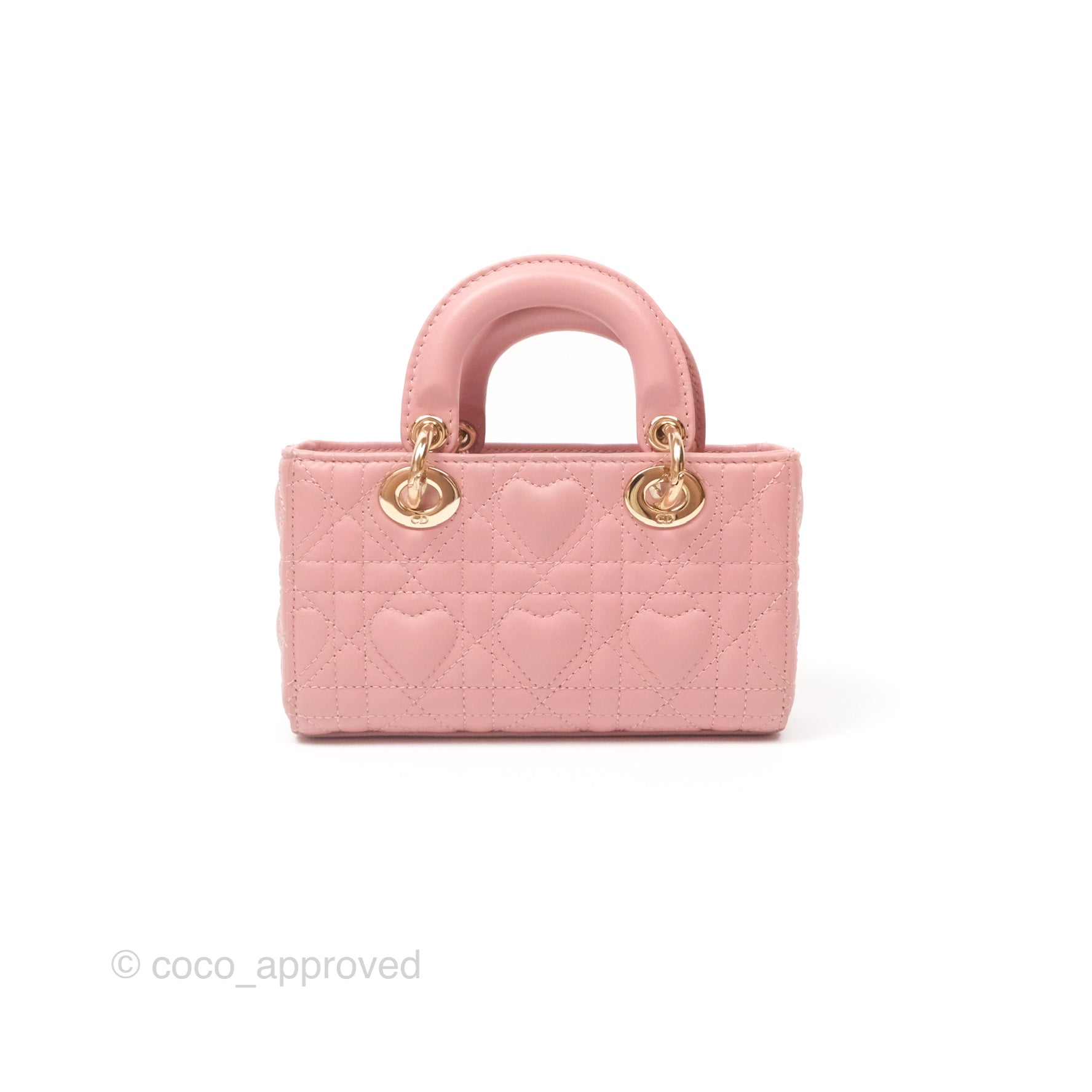 Christian Dior Lady D-Joy Micro Bag Antique Pink Lambskin Heart