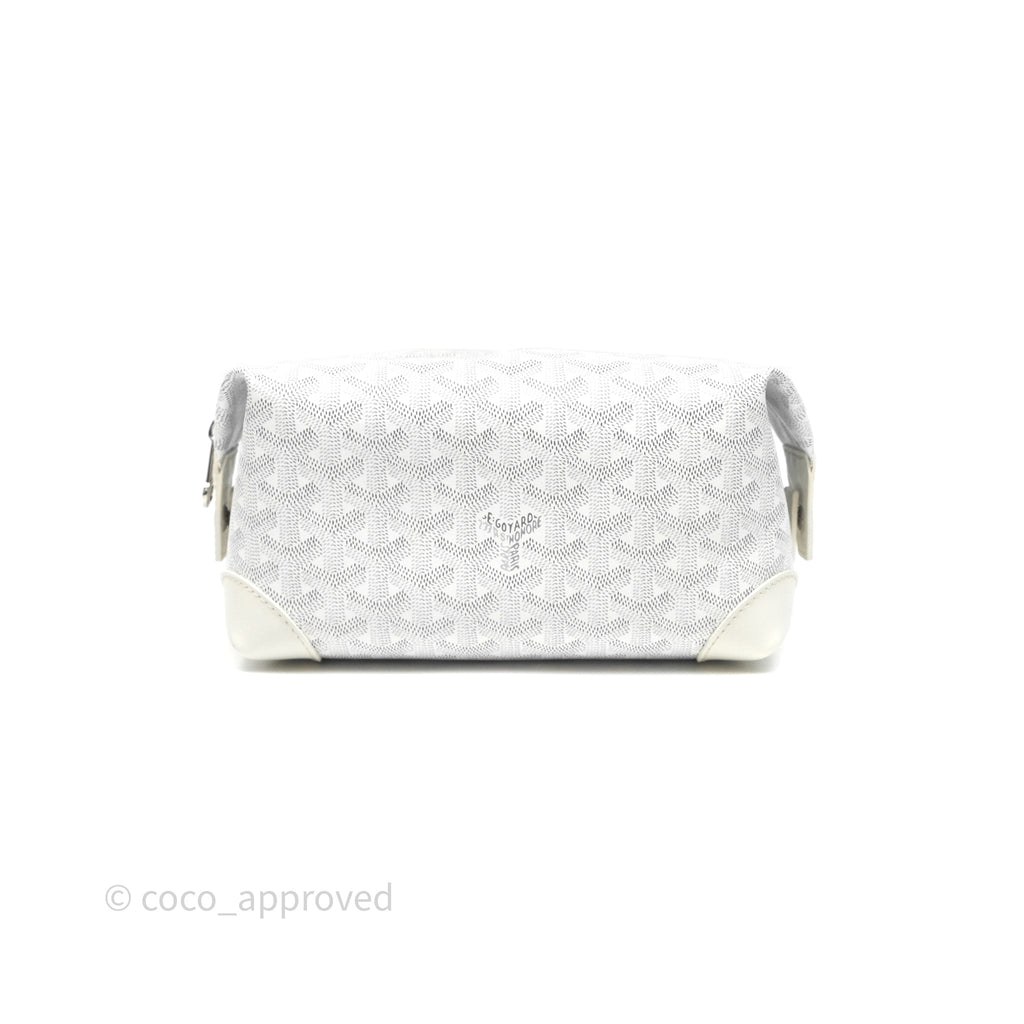 Goyard Bowling 25 Toiletry Bag White Goyardine Canvas