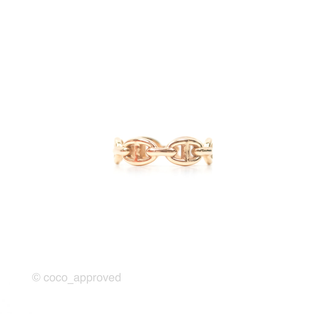 Hermès Chaine d'Ancre Enchainee Band Ring PM Rose Gold 55