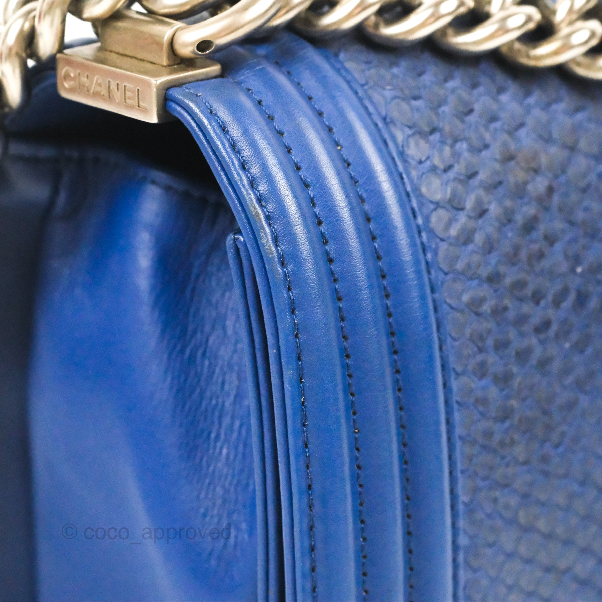 Chanel Grey Blue Python Le Boy Medium Bag – The Closet