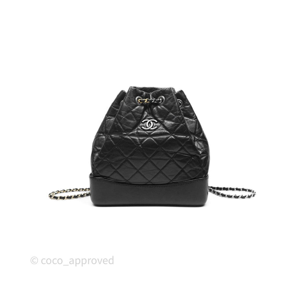 Chanel Small Gabrielle Backpack Black Aged Calfskin