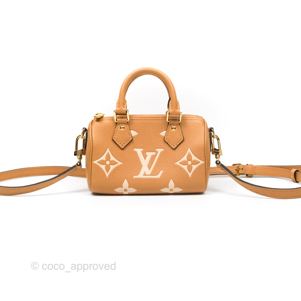 Louis Vuitton Nano Speedy Monogram Arizona Creme