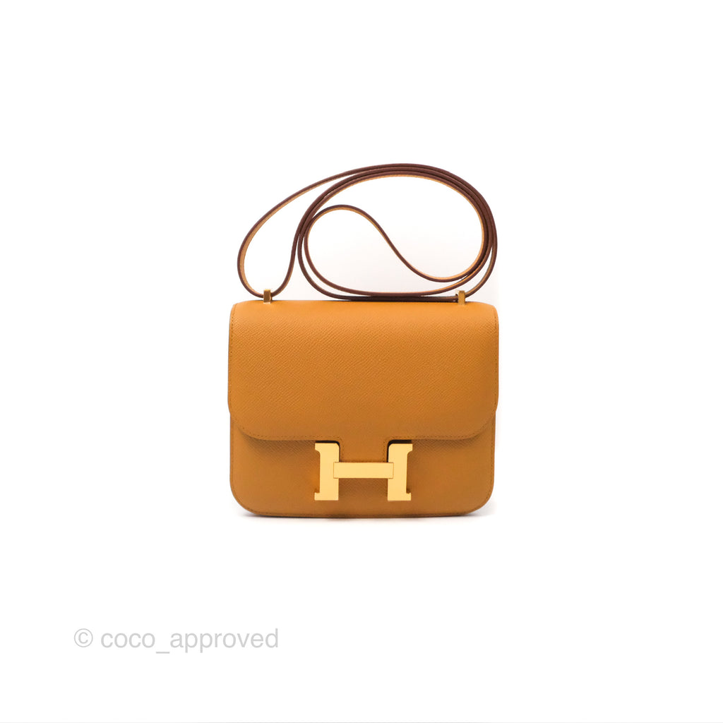 Hermès Constance Mini 18cm Mirror Sesame 2S Epsom Gold Hardware