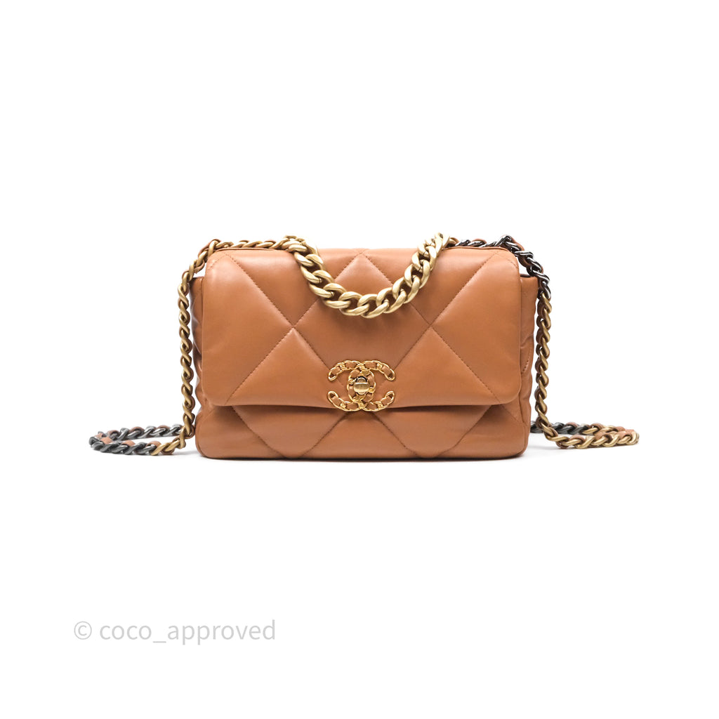 Chanel 19 Small Caramel Brown Mixed Hardware