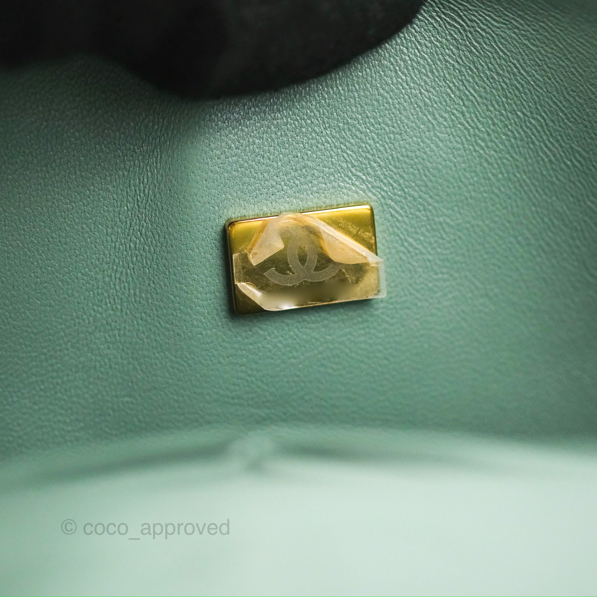 Chanel Classic M/L Medium Flap Quilted Tiffany Green Caviar Gold Hardw –  Coco Approved Studio