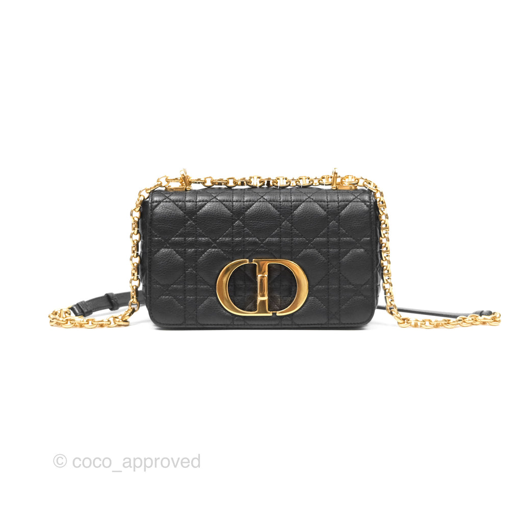 Christian Dior Small Caro Bag Black Supple Cannage Calfskin