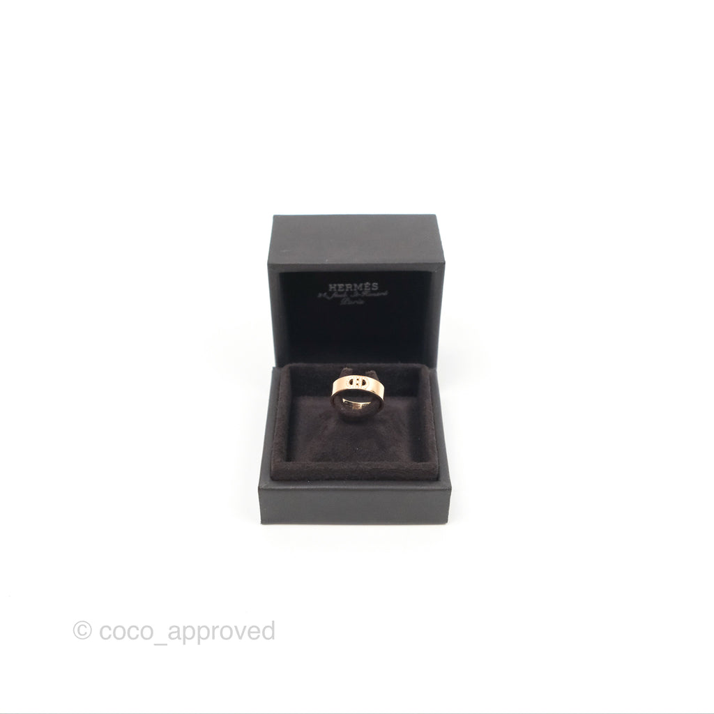 Hermès H d'ancre Ring PM Rose Gold Diamond 