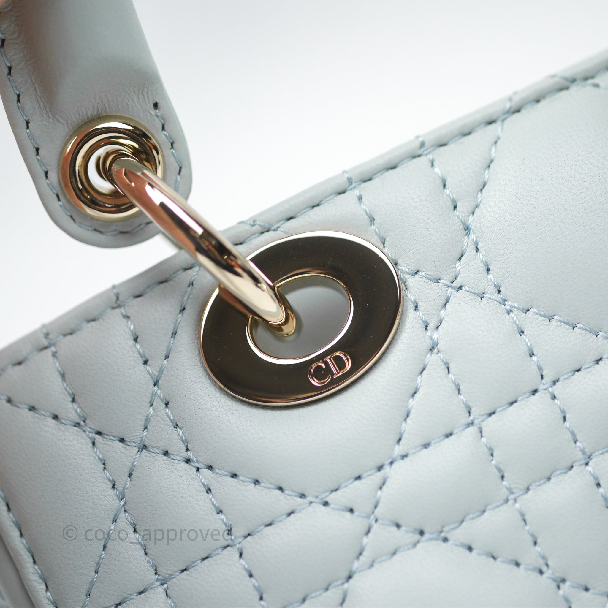 Christian Dior Micro Lady D-Joy Bag Baby Blue Lambskin Cannage 