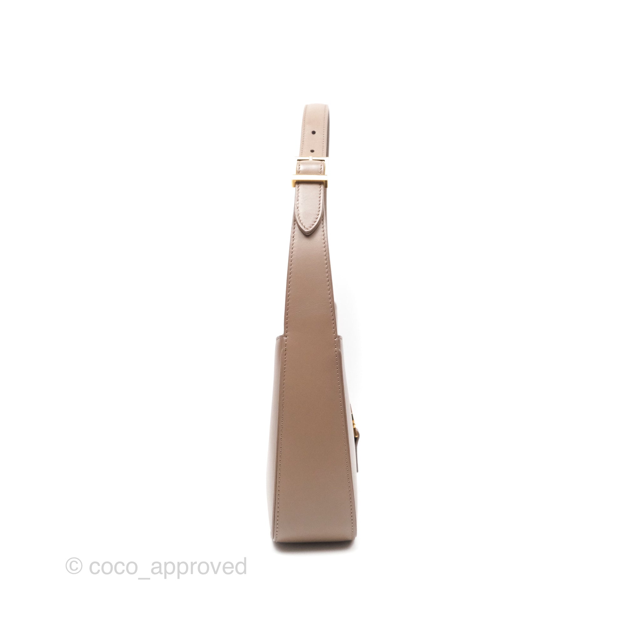 Saint Laurent Le 5 À 7 Taupe Calfskin Bronze Brass Hardware – Coco