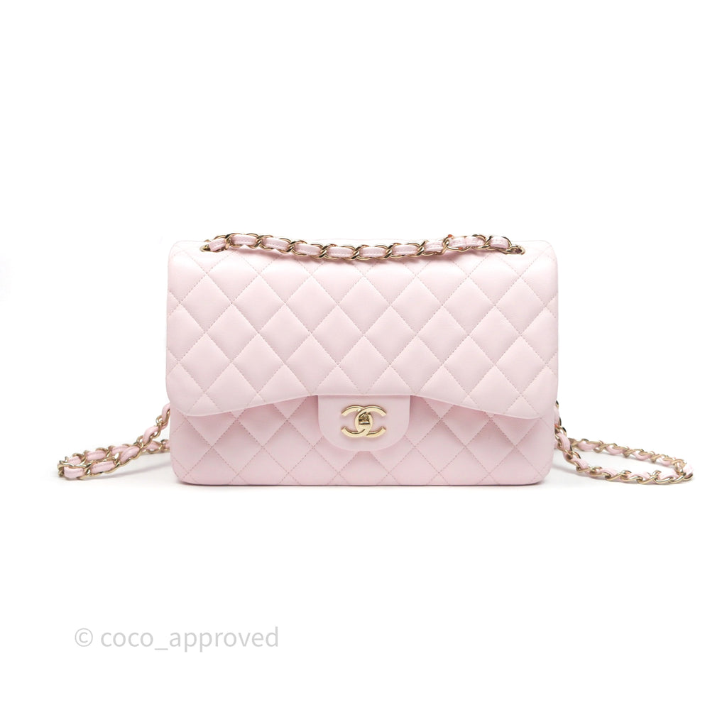 Chanel Jumbo Classic Double Flap Pink Caviar Gold Hardware⁣⁣