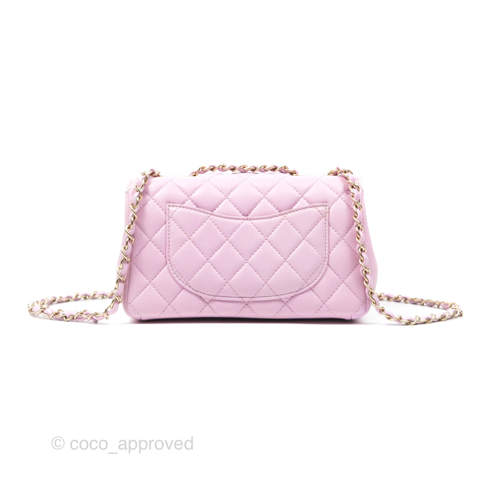 Chanel Quilted Flap Bag Pink Lambskin Aged Gold Hardware