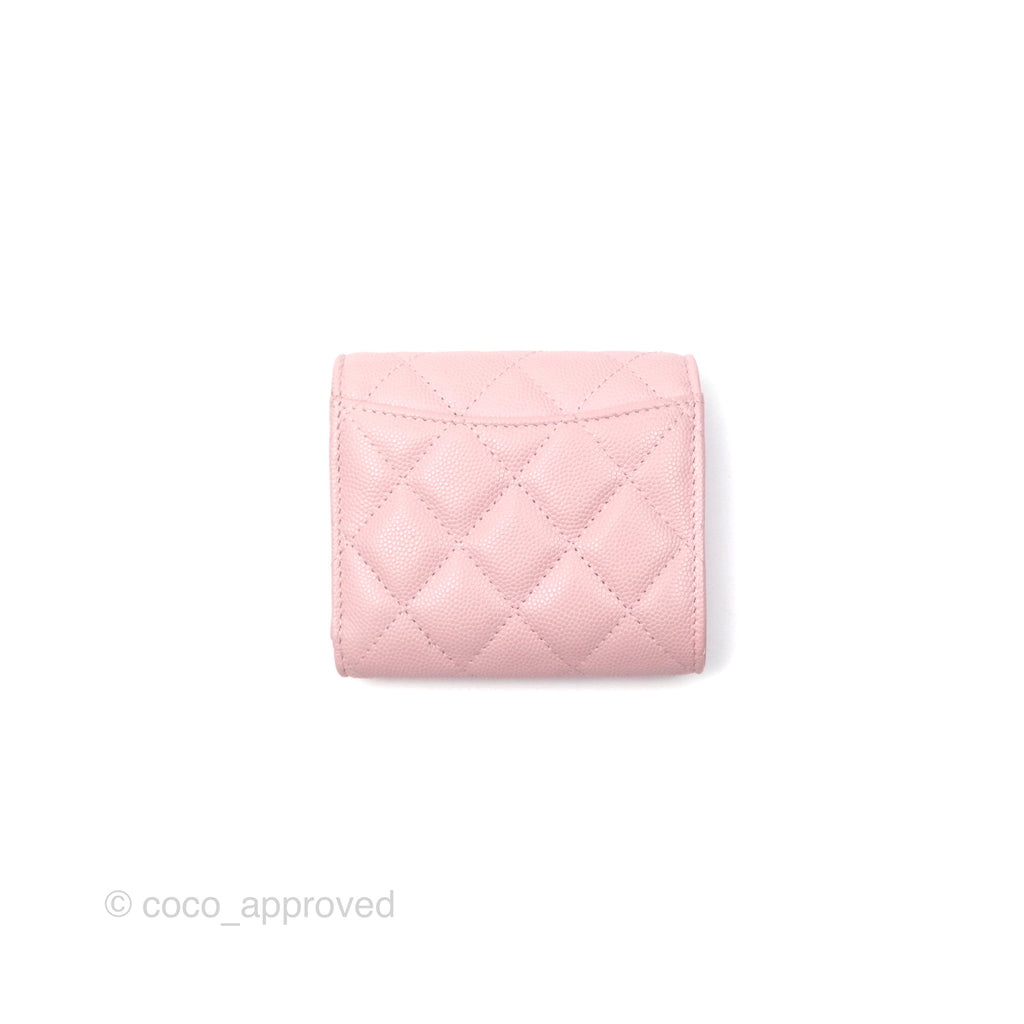 Chanel Classic Short Flap Wallet Pink Caviar Gold Hardware