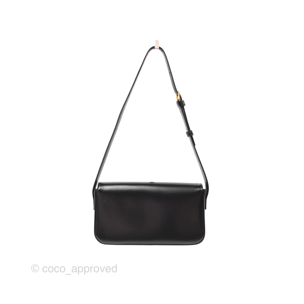 Celine Triomphe Shoulder Bag Black Calfskin