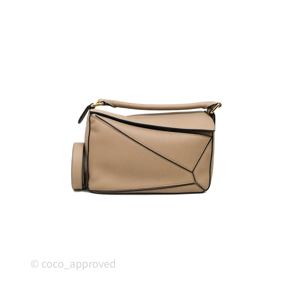 Loewe Small Puzzle Bag Sand Mink Grained Calfskin – Coco Approved