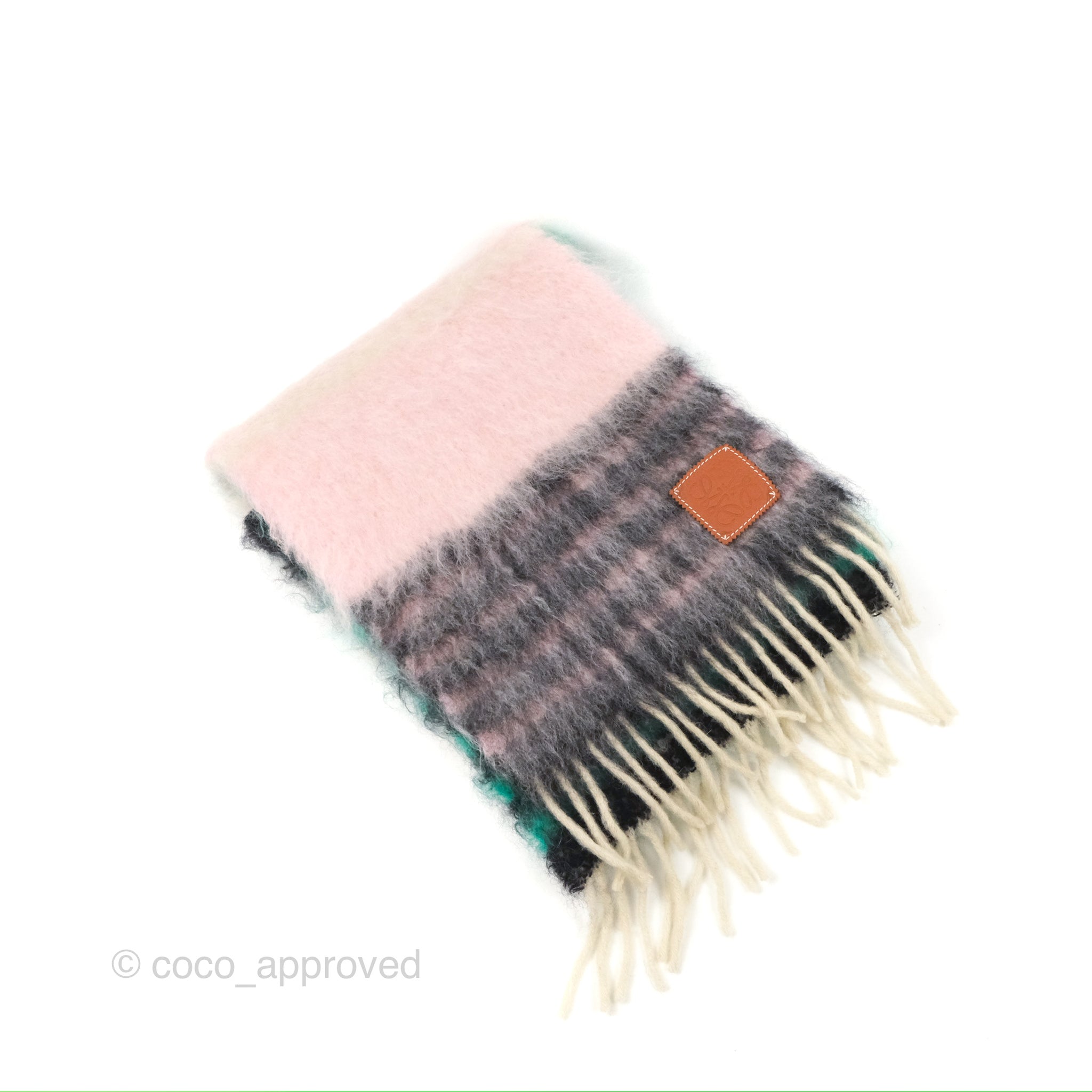 Loewe Mohair Scarf Stripe Pink / Green / Black – Coco Approved Studio