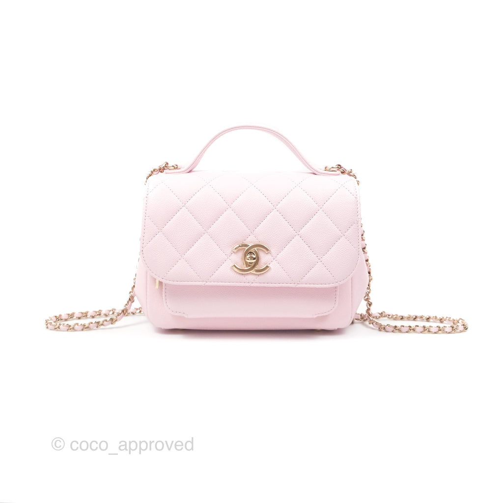 Chanel Quilted Small Business Affinity Flap Light Pink Caviar Gold Hardware