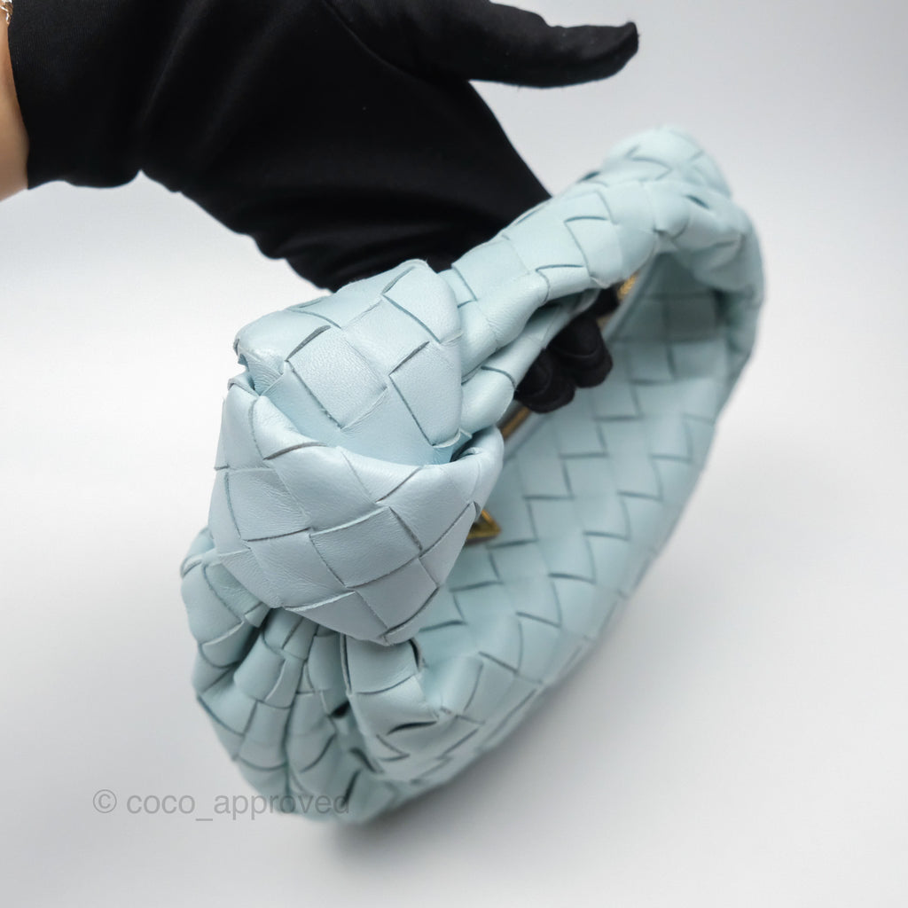 Bottega Veneta Mini Jodie Bag Teal Washed Intrecciato Lambskin