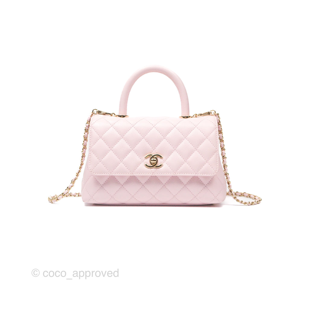 Chanel Small Coco Handle Light Pink Caviar Gold Hardware