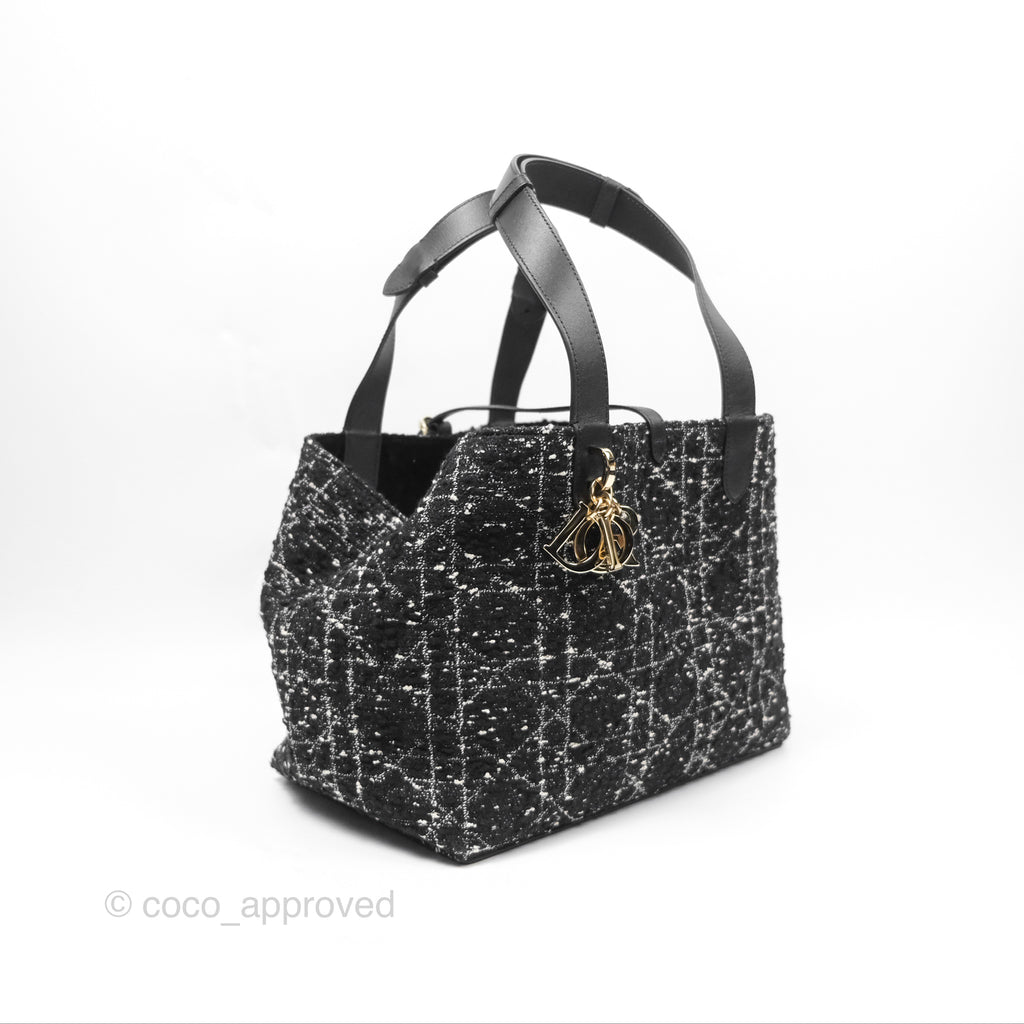 Christian Dior Medium Dior Toujours Black Cannage Tweed