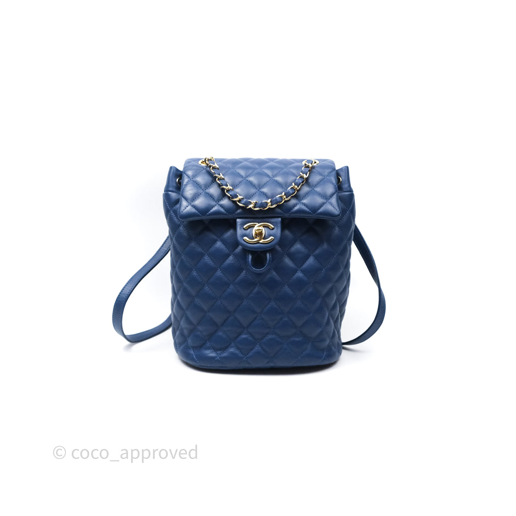 Chanel Quilted Small Urban Spirit Backpack Calfskin Navy Gold Hardware