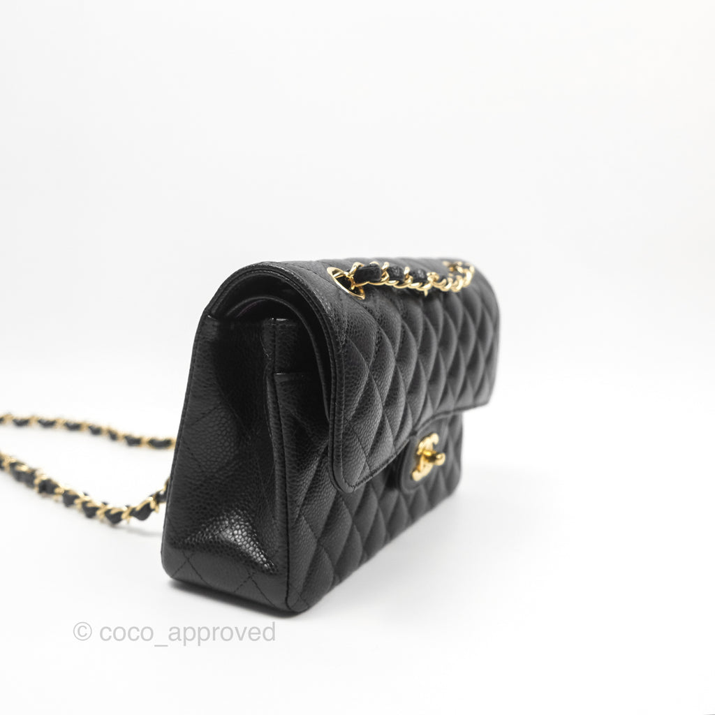 Chanel Small Classic Quilted Flap Black Caviar Gold Hardware