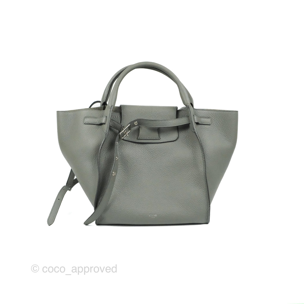Celine Small Big Bag Grey Supple Grained Leather Silver Hardware