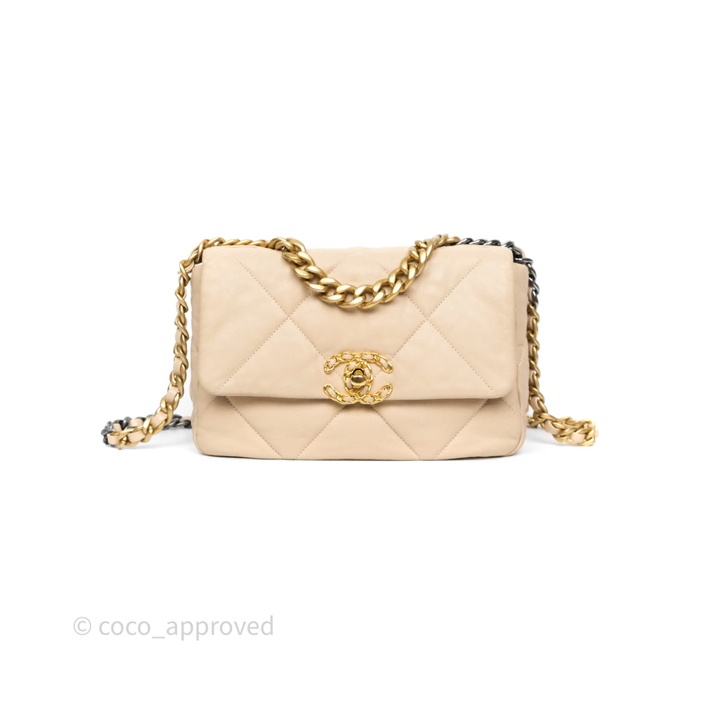 Chanel 19 Small Beige Mixed Hardware