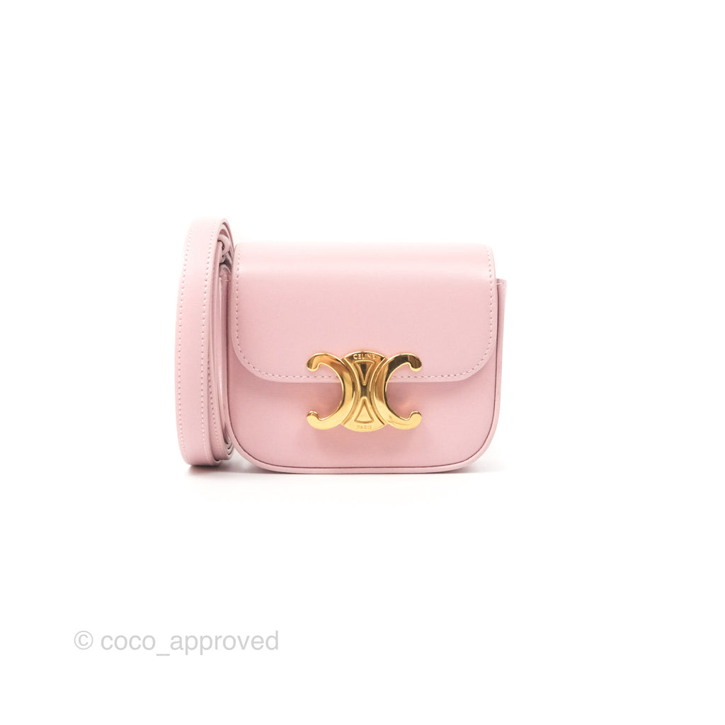 Celine Mini Triomphe Shiny Calfskin Pink